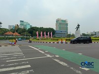 Pantauan langsung CNBC Indonesia di kawasan Tugu Tani, Jakarta Pusat, Kamis (27/8/2026). (CNBC Indonesia/Martyasari Rizky)
