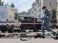 Potret Mencekam Usai Mobil Meledak di Rusia, Tentara Tewas Ditempat