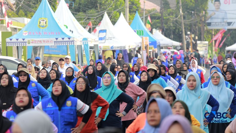 Lembaga Penjamin Simpanan atau LPS ramaikan kegiatan Bazar UMKM melalui booth edukasi bagi pelaku UMKM dan masyarakat di Bandar Lampung, Sabtu (29/8/2026).. (CNBC Indonesia/Muhammad Sabki)