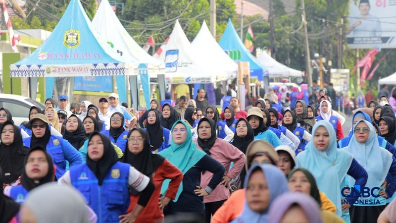 Lembaga Penjamin Simpanan atau LPS ramaikan kegiatan Bazar UMKM melalui booth edukasi bagi pelaku UMKM dan masyarakat di Bandar Lampung, Sabtu (29/8/2026).. (CNBC Indonesia/Muhammad Sabki)