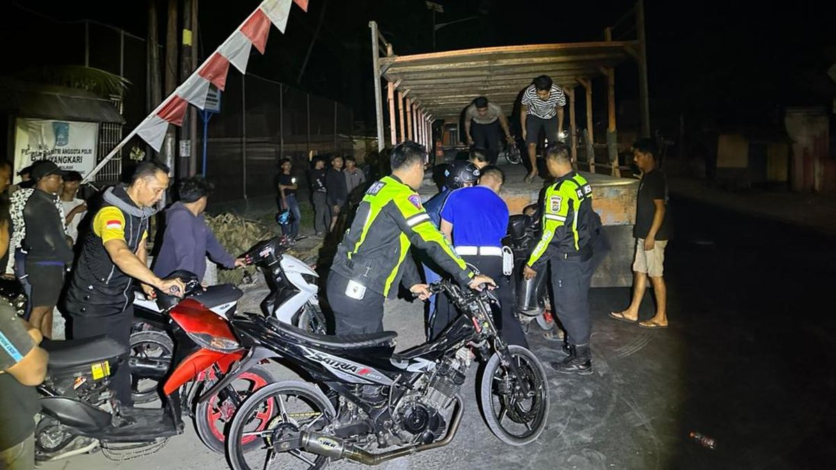 Remaja Balap Liar di Polman Tabrak Polisi Saat Dirazia, 36 Motor Diamankan