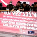 Kejaksaan Agung (Kejagung) menyita barang bukti uang Rp 401 miliar. Uang tersebut hasil penyitaan dugaan tindak pidana korupsi tata kelola komoditas nikel PT CNI tahun 2017 sampai 2020, Senin (31/8/2026). (CNBC Indonesia/Tri Susilo)
