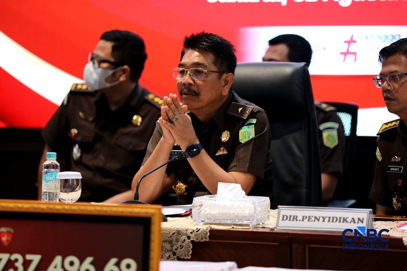 Kejaksaan Agung (Kejagung) menyita barang bukti uang Rp 401 miliar. Uang tersebut hasil penyitaan dugaan tindak pidana korupsi tata kelola komoditas nikel PT CNI tahun 2017 sampai 2020, Senin (31/8/2026). (CNBC Indonesia/Tri Susilo)