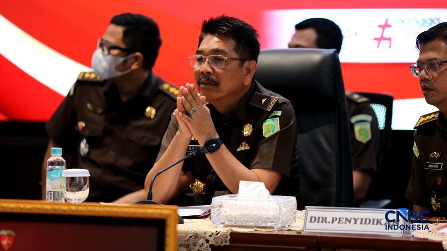Kejaksaan Agung (Kejagung) menyita barang bukti uang Rp 401 miliar. Uang tersebut hasil penyitaan dugaan tindak pidana korupsi tata kelola komoditas nikel PT CNI tahun 2017 sampai 2020, Senin (31/8/2026). (CNBC Indonesia/Tri Susilo)