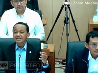 Menteri ESDM, Bahlil Lahadalia saat raker dengan Komisi XII DPR RI, Senin (31/8/2026). (YouTube/TVR Parlemen)