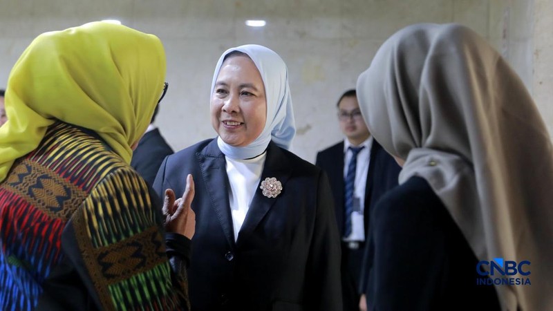 Deputi Gubernur Senior BI senior terpilih Aida S. Budiman saat ditemui usai acara Sidang Paripurna ke-4 masa persidangan 1 tahun sidang 2026-2027 di kompleks Parlemen, Senayan, Jakarta, Selasa (1/9/2026).