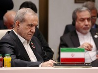 Iranian President Masoud Pezeshkian attends a session of the Shanghai Cooperation Organisation (SCO) summit in Bishkek, Kyrgyzstan September 1, 2026. Sputnik/Vyacheslav Prokofyev/Pool via REUTERS ATTENTION EDITORS - THIS IMAGE WAS PROVIDED BY A THIRD