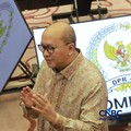 Menteri Investasi dan Hilirisasi/CEO Danantara Indonesia Rosan Roeslani usai rapat kerja bersama Komisi XII DPR RI di ruang rapat Komisi XII DPR, Gedung Nusantara, Kompleks Parlemen Senayan, Jakarta Pusat, Selasa (1/9/2026). (CNBC Indonesia/Muhammad