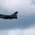 A Belgian Air Force F-16 fighter jet takes off during a NATO air policing deployment at Keflavik Airport in Keflavik, Iceland, August 11, 2026. REUTERS/Denis Balibouse