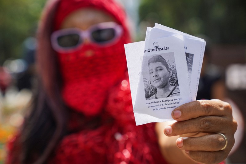 Warga berpartisipasi dalam unjuk rasa untuk memperingati Hari Internasional Korban Penghilangan Paksa di Mexico City, Meksiko, pada 30 Agustus 2026. (REUTERS/Toya Sarno Jordan)