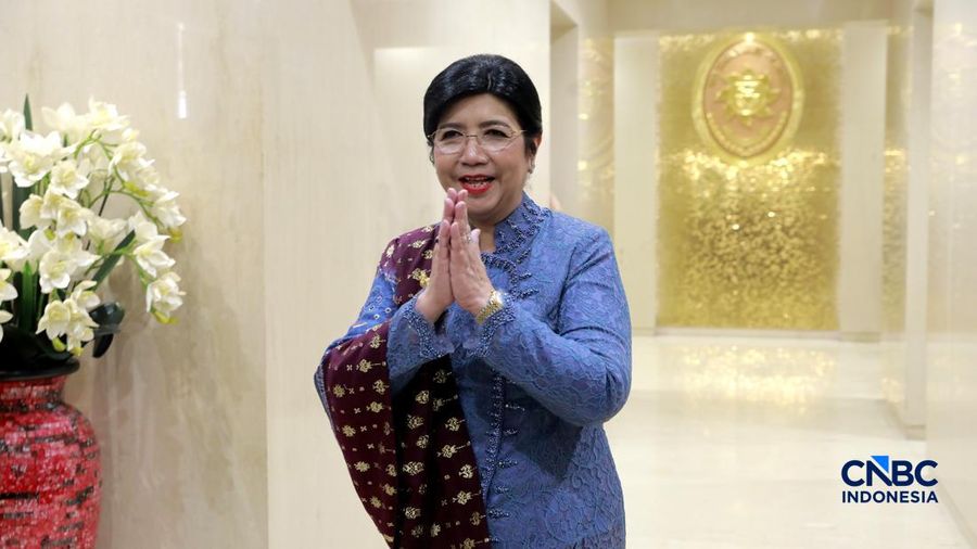 Destry Damayanti usai pengambilan sumpah jabatan sebagai Gubernur Bank Indonesia periode 2026-2031 di Mahkamah Agung RI, Jakarta, Rabu (2/9/2026).