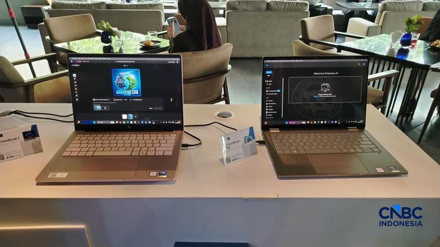 HP memiliki jajaran laptop terbaru Omnibook. (CNBC Indonesia/Novina)
