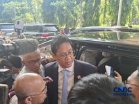 Menteri Keuangan (Menkeu) Purbaya Yudhi Sadewa saat ditemui wartawan di gedung DPR, Rabu (2/9/2026). (CNBC Indonesia/Chandra Dwi Pranata)