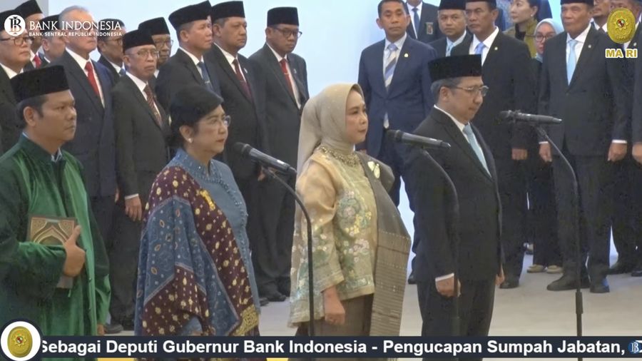 Pengucapan Sumpah Jabatan Gubernur Bank Indonesia dan Deputi Gubernur Bank Indonesia Periode 20262031 di Mahkamah Agung RI, Jakarta, Rabu (2/9/2026). (Tangkapan Layar Youtube/Bank Indonesia Channel)