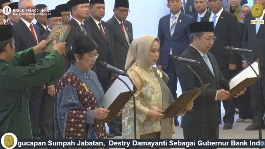 Pengucapan Sumpah Jabatan Gubernur Bank Indonesia dan Deputi Gubernur Bank Indonesia Periode 20262031 di Mahkamah Agung RI, Jakarta, Rabu (2/9/2026). (Tangkapan Layar Youtube/Bank Indonesia Channel)