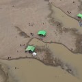 Sungai Kapuas di Kalimantan Barat mengalami kekeringan. (Instagram/atr.drone)