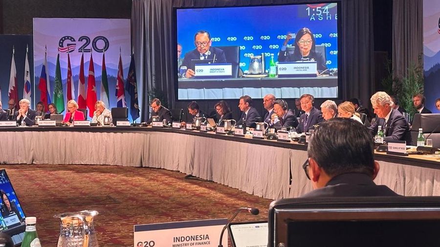 Wakil Menteri Keuangan (Wamenkeu) Republik Indonesia, Juda Agung mewakili Menteri Keuangan memimpin delegasi Kementerian Keuangan dalam Pertemuan Kedua Menteri Keuangan dan Gubernur Bank Sentral G20  (G20 Finance Ministers and Central Bank Governors