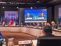 Wakil Menteri Keuangan (Wamenkeu) Republik Indonesia, Juda Agung mewakili Menteri Keuangan memimpin delegasi Kementerian Keuangan dalam Pertemuan Kedua Menteri Keuangan dan Gubernur Bank Sentral G20  (G20 Finance Ministers and Central Bank Governors