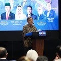 Wakil Presiden Republik Indonesia ke-11, Boediono menjadi pembicara dalam Sarasehan 25 Tahun Partai Demokrat di kantor DPP Partai Demokrat, Jakarta, Selasa (1/9/2026). (Dok. DPP Partai Demokrat)