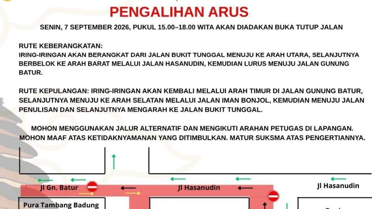 Arus Lalin Denpasar Bakal Dialihkan Saat Upacara di Puri Agung Gelogor