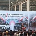 Menteri Perindustrian Agus Gumiwang Kartasasmita dalam peresmian fasilitas produksi BYD Indonesia, Kamis (3/9/2026). (CNBC Indonesia/Ferry Sandi)