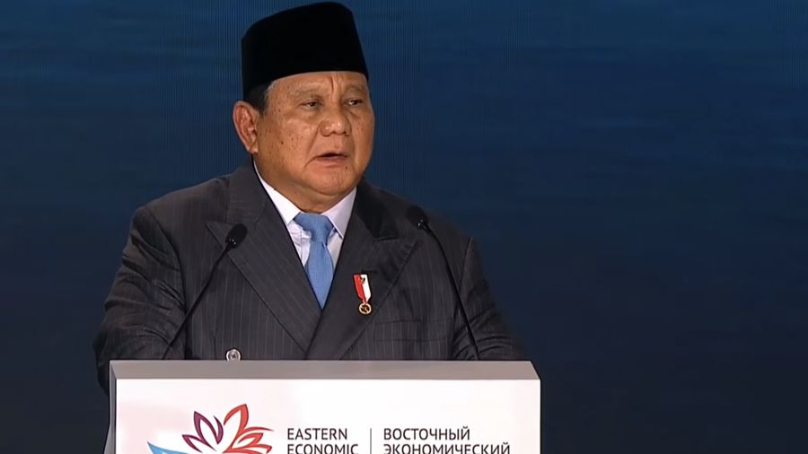 Pidato Presiden Prabowow Subianto saat hadir sebagai tamu Kehormatan Utama pada EEF ke-11, Vladivostok, RUsia, Kamis (3/9/2026). (YouTube/Sekretariat Presiden)