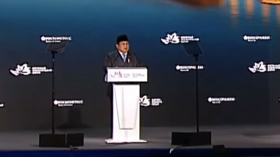 Pidato Presiden Prabowow Subianto saat hadir sebagai tamu Kehormatan Utama pada EEF ke-11, Vladivostok, RUsia, Kamis (3/9/2026). (YouTube/Sekretariat Presiden)