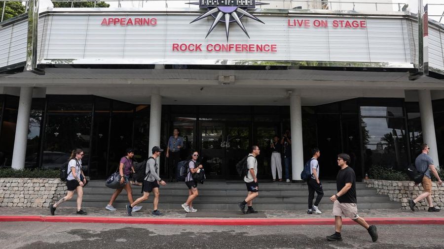 Anggota militer AS tiba di Hard Rock Hotel Pattaya untuk upacara penyambutan di Pattaya, Thailand, Rabu (2/9/2026). (REUTERS/Chalinee Thirasupa)