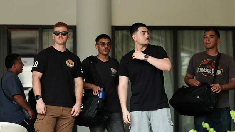 Anggota militer AS tiba di Hard Rock Hotel Pattaya untuk upacara penyambutan di Pattaya, Thailand, Rabu (2/9/2026). (REUTERS/Chalinee Thirasupa)