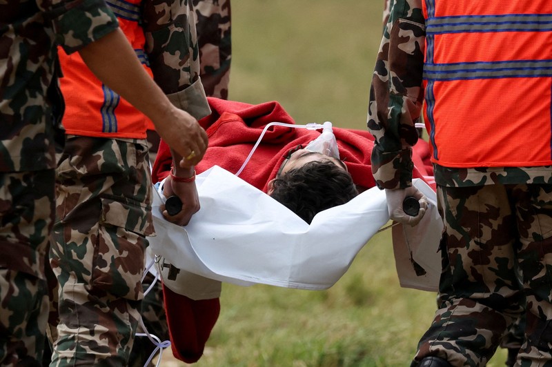 Operasi penyelamatan sedang berlangsung di Nepal menyusul banjir bandang dan tanah longsor di Nuwakot, Nepal, Jumat (4/9/2026). (REUTERS/Athit Perawongmetha)