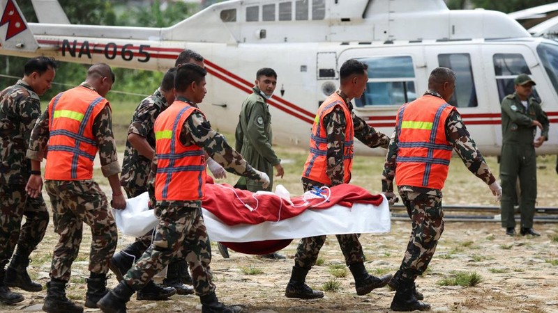 Operasi penyelamatan sedang berlangsung di Nepal menyusul banjir bandang dan tanah longsor di Nuwakot, Nepal, Jumat (4/9/2026). (REUTERS/Athit Perawongmetha)