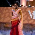 Penampilan Miss World Uganda Elle Muhoza mencuri perhatian lewat gaun yang dikenakannya dalam rangkaian kompetisi Miss World di Vietnam. (Instagram/missworld)