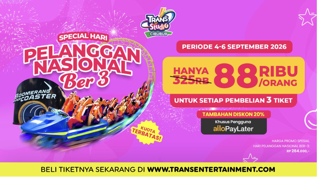 Momen Hari Pelanggan, Trans Studio Cibubur Beri Promo Bertiga Mulai Rp 88 Ribu