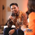 Chief Marketing Officer Raja Emas Indonesia, M. Rahmat saat menyampaikan pemaparan dalam Lampung Financial Festival di Hotel Novotel, Bandar Lampung, Sabtu (5/9/2026). (CNBC Indonesia/Tri Susilo)