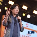 Deputi Gubernur Bank Indonesia, Filianingsih Hendartasaat menyampaikan pemaparan dalam Lampung Financial Festival di Hotel Novotel, Bandar Lampung, Sabtu (5/9/2026). (CNBC Indonesia/Tri Susilo)