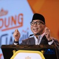 Gubernur Lampung, Rahmat Mirzani Djausal saat menyampaikan pemaparan dalam Lampung Financial Festival di Hotel Novotel, Bandar Lampung, Sabtu (5/9/2026). (CNBC Indonesia/Tri Susilo)