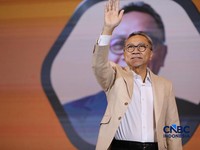 Menteri Koordinator Bidang Pangan RI, Zulkifli Hasan (Zulhas) saat menyampaikan pemaparan dalam Lampung Financial Festival di Hotel Novotel, Bandar Lampung, Sabtu (5/9/2026). (CNBC Indonesia/Tri Susilo)