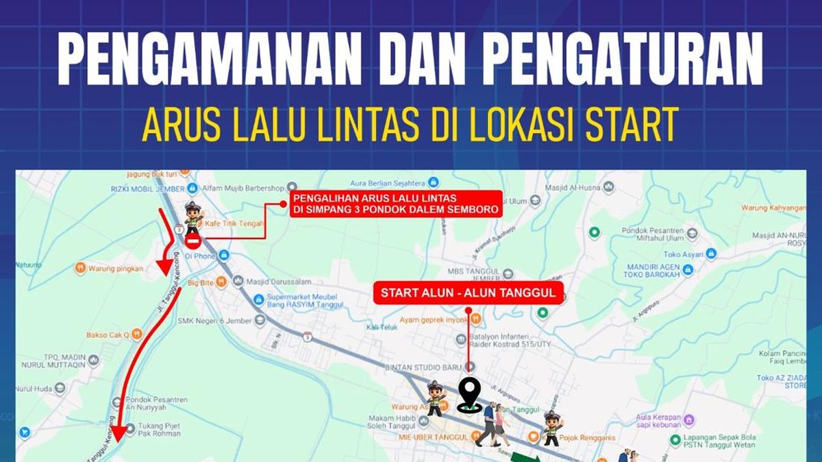 Ada Tajemtra, Ini Rekayasa Lalu Lintas dan Jalur Alternatif di Jember