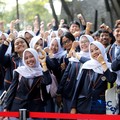 Ratusan pelajar dan mahasiswa memadati lokasi untuk menghadiri hari pertama Lampung Financial Festival 2026, di Hotel Novotel, Bandar Lampung, Sabtu (5/9/2026). (CNBC Indonesia/Tri Susilo)