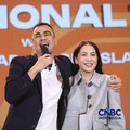 Utusan Khusus Presiden Bidang Pembinaan Generasi Muda dan Pekerja Seni, Raffi Ahmad dan Direktur Utama dan Co Founder RANS Entertainment, Nagita Slavina saat menghadiri Lampung Financial Festival di Hotel Novotel, Bandar Lampung, Sabtu (5/9/2026). (C