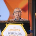 Wakil Ketua Dewan Komisioner LPS, Farid Azhar Nasution saat menyampaikan pemaparan dalam Lampung Financial Festival di Hotel Novotel, Bandar Lampung, Sabtu (5/9/2026). (CNBC Indonesia/Tri Susilo)