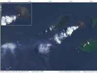 Citra satelit Sentinel-2B yang merekam Gunung Anak Krakatau pada dua hari sebelumnya, 3 September 2026 pukul 03.05 UTC, menunjukkan aktivitas erupsi yang lebih rendah. Citra tersebut menggabungkan spektrum visual dan inframerah gelombang pendek (SWIR