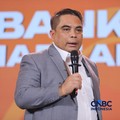 Direktur Sales & Distribution PT Bank  Syariah Indonesia (Persero) Tbk, Anton Sukarna saat menyampaikan pemaparan dalam Lampung Financial Festival di Hotel Novotel, Bandar Lampung, Minggu (6/9/2026). (CNBC Indonesia/Tri Susilo)