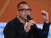 Vice President Bank Mandiri, Hari Mulyana saat menyampaikan pemaparan dalam Lampung Financial Festival di Hotel Novotel, Bandar Lampung, Minggu (6/9/2026). (CNBC Indonesia/Tri Susilo)