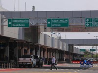 Suasana Bandara Halim Perdanakusuma di Jakarta, setelah penghentian operasionalisasi penerbangan diperpanjang hingga pukul 18.00 WIB, Senin (7/9/2026). (CNBC Indonesia/Faisal Rahman)