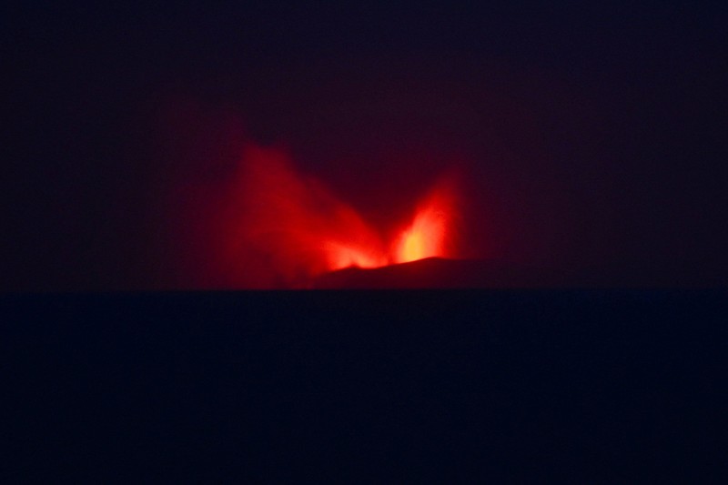 A drone view shows Mount Anak Krakatau volcano spewing hot ash during an eruption, in South Lampung, Lampung province, Indonesia, September 5, 2026. Center for Volcanology and Geological Hazard Mitigation (PVMBG)/Handout via REUTERS ATTENTION EDITORS - THIS IMAGE HAS BEEN SUPPLIED BY A THIRD PARTY. MANDATORY CREDIT. NO RESALES. NO ARCHIVES.      TPX IMAGES OF THE DAY