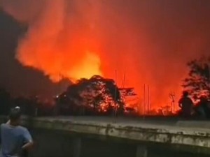 Kebakaran Lahan di Seberang TPA Galuga Bogor, Damkar Lakukan Penanganan
