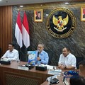Konferensi pers terkait Pengelolaan dan Penyaluran Cadangan Pangan Pemerintah (CPP) Tahun 2026 di Kantor Kemenko Pangan, Jakarta, Senin (7/9/2026). (CNBC Indonesia/Martyasari Rizki)