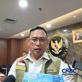 Konferensi pers terkait Pengelolaan dan Penyaluran Cadangan Pangan Pemerintah (CPP) Tahun 2026 di Kantor Kemenko Pangan, Jakarta, Senin (7/9/2026). (CNBC Indonesia/Martyasari Rizki)