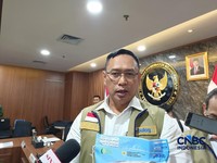 Konferensi pers terkait Pengelolaan dan Penyaluran Cadangan Pangan Pemerintah (CPP) Tahun 2026 di Kantor Kemenko Pangan, Jakarta, Senin (7/9/2026). (CNBC Indonesia/Martyasari Rizki)